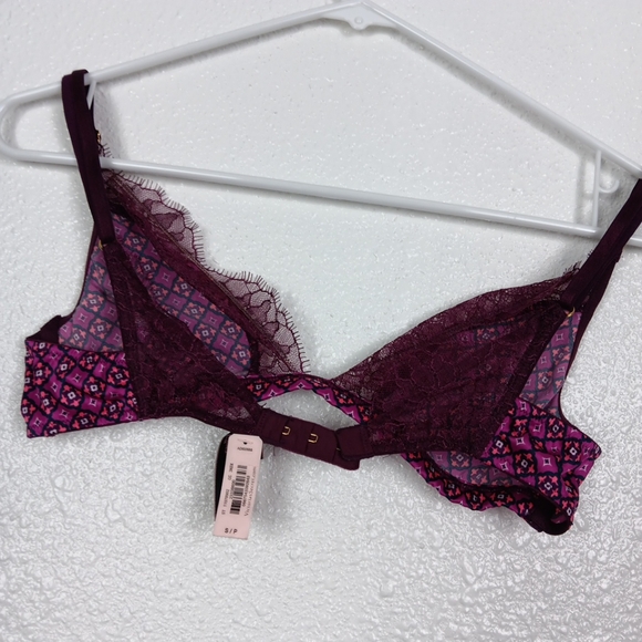 Victoria's Secret Bralette Size Small Purple Pink Lace Satin Womens Bra - Picture 9 of 10